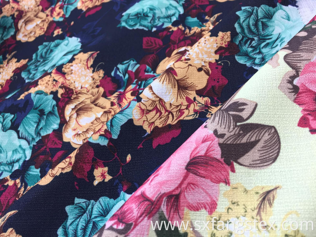 Polyester British Linen Floral Digital Printed Dress Fabric 2